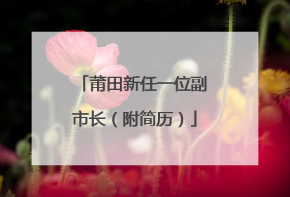 莆田新任一位副市长（附简历）