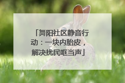 舞阳社区静音行动：一块内胎皮，解决扰民哐当声