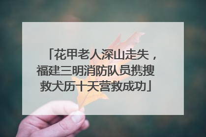 花甲老人深山走失，福建三明消防队员携搜救犬历十天营救成功