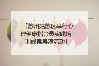 苏州姑苏区举行心理健康指导员实践培训成果展演活动