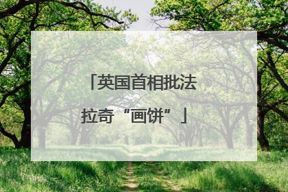英国首相批法拉奇“画饼”