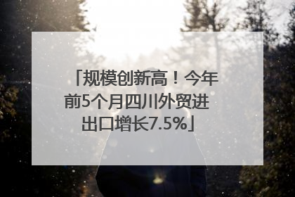 规模创新高！今年前5个月四川外贸进出口增长7.5%