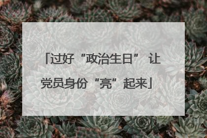 过好“政治生日” 让党员身份“亮”起来