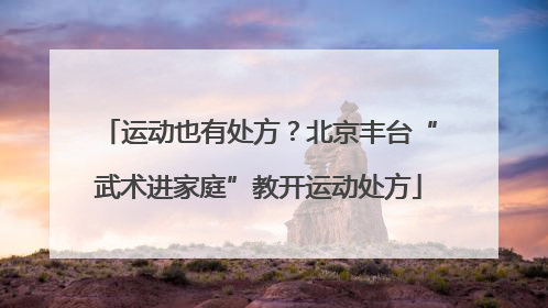 运动也有处方？北京丰台“武术进家庭”教开运动处方