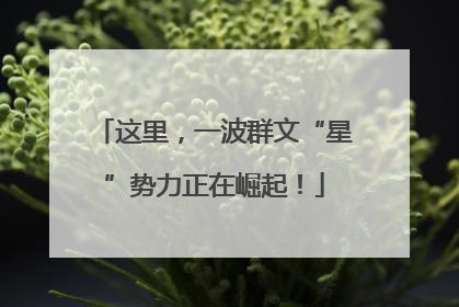 这里，一波群文“星”势力正在崛起！