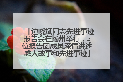 边晓斌同志先进事迹报告会在扬州举行，5位报告团成员深情讲述感人故事和先进事迹