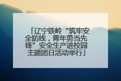 辽宁铁岭“筑牢安全防线，青年勇当先锋”安全生产进校园主题团日活动举行