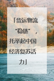 货运物流“稳链”，托举起中国经济复苏活力