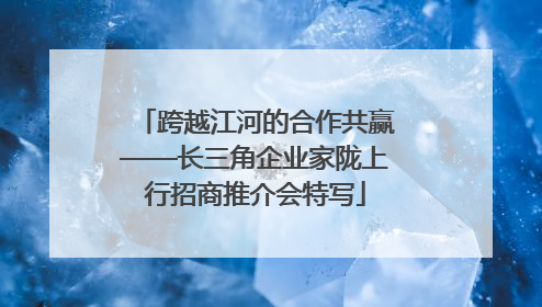 跨越江河的合作共赢——长三角企业家陇上行招商推介会特写