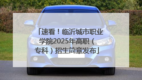 速看！临沂城市职业学院2025年高职（专科）招生简章发布