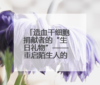 造血干细胞捐献者的“生日礼物”——重启陌生人的生命时钟