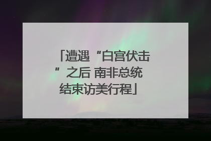 遭遇“白宫伏击”之后 南非总统结束访美行程