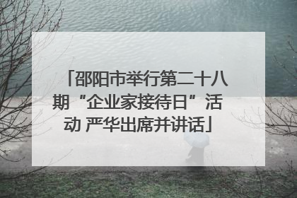 邵阳市举行第二十八期“企业家接待日”活动 严华出席并讲话