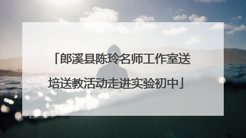 郎溪县陈玲名师工作室送培送教活动走进实验初中