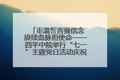 重温誓言强信念 赓续血脉担使命——四平中院举行“七一”主题党日活动庆祝建党104周年