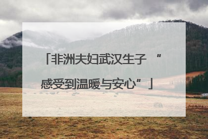 非洲夫妇武汉生子 “感受到温暖与安心”