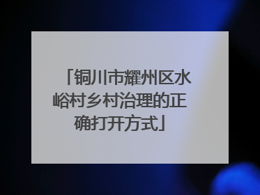 铜川市耀州区水峪村乡村治理的正确打开方式