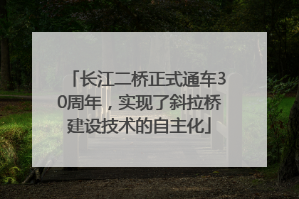 长江二桥正式通车30周年，实现了斜拉桥建设技术的自主化