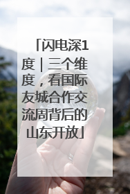 闪电深1度｜三个维度，看国际友城合作交流周背后的山东开放