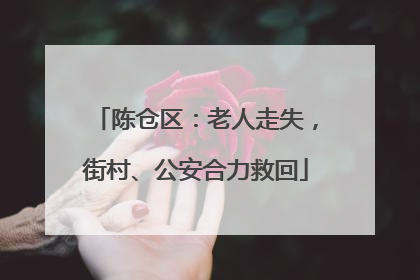 陈仓区：老人走失，街村、公安合力救回