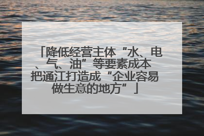 降低经营主体“水、电、气、油”等要素成本 把通江打造成“企业容易做生意的地方”