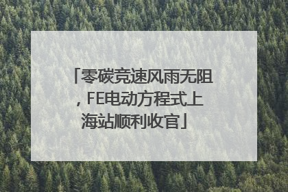 零碳竞速风雨无阻，FE电动方程式上海站顺利收官