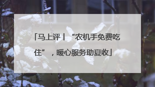 马上评丨“农机手免费吃住”，暖心服务助夏收
