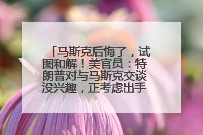 马斯克后悔了，试图和解！美官员：特朗普对与马斯克交谈没兴趣，正考虑出手此前买的红色特斯拉！特斯拉股价巨震