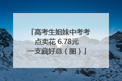 高考生姐妹中考考点卖花 6.78元一支藏好意（图）