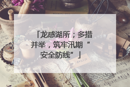 龙感湖所；多措并举，筑牢汛期“安全防线”