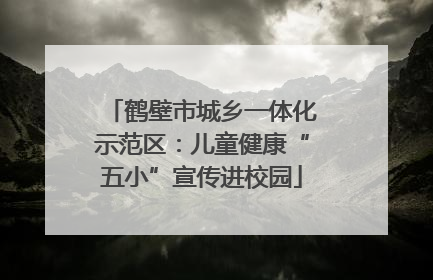 鹤壁市城乡一体化示范区：儿童健康“五小”宣传进校园