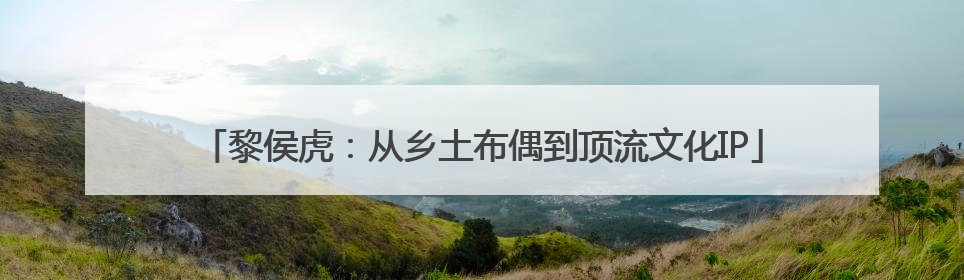 黎侯虎：从乡土布偶到顶流文化IP