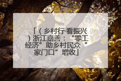 （乡村行·看振兴）浙江嘉善：“零工经济”助乡村民众“家门口”增收
