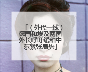 （外代一线）德国和埃及两国外长呼吁缓和中东紧张局势