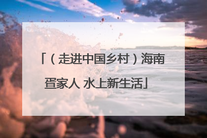（走进中国乡村）海南疍家人 水上新生活