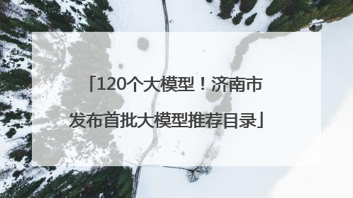 120个大模型！济南市发布首批大模型推荐目录