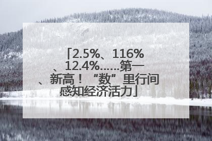 2.5%、116%、12.4%……第一、新高！“数”里行间感知经济活力