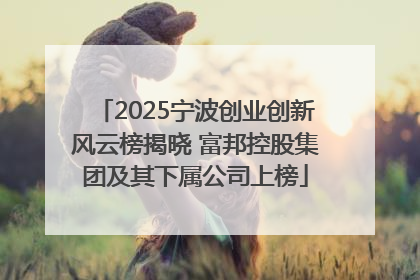 2025宁波创业创新风云榜揭晓 富邦控股集团及其下属公司上榜
