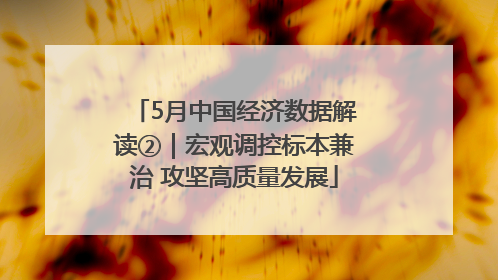 5月中国经济数据解读②｜宏观调控标本兼治 攻坚高质量发展