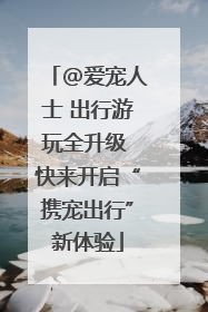 @爱宠人士 出行游玩全升级 快来开启“携宠出行”新体验