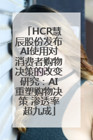 HCR慧辰股份发布AI使用对消费者购物决策的改变研究：AI重塑购物决策 渗透率超九成