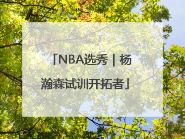 NBA选秀｜杨瀚森试训开拓者