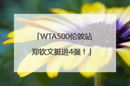 WTA500伦敦站 郑钦文挺进4强！
